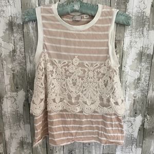 Postmark layered lace sleevess top S